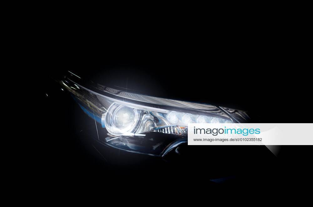 Black car headlights
