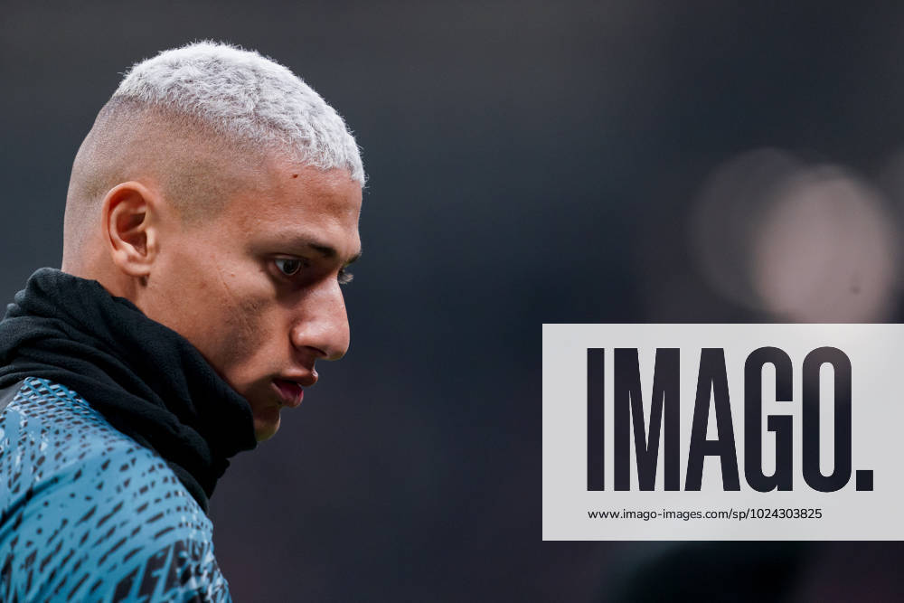 Richarlison of Tottenham Hotspur looks on during the UEFA Champions League round of 16 match between AC Milan and Tottenham Hotspur at Stadio San Siro, Milan, Italy on 14 February 2023. Photo by Giuseppe Maffia. Milan Giuseppe Meazza Stadium Milan Italy