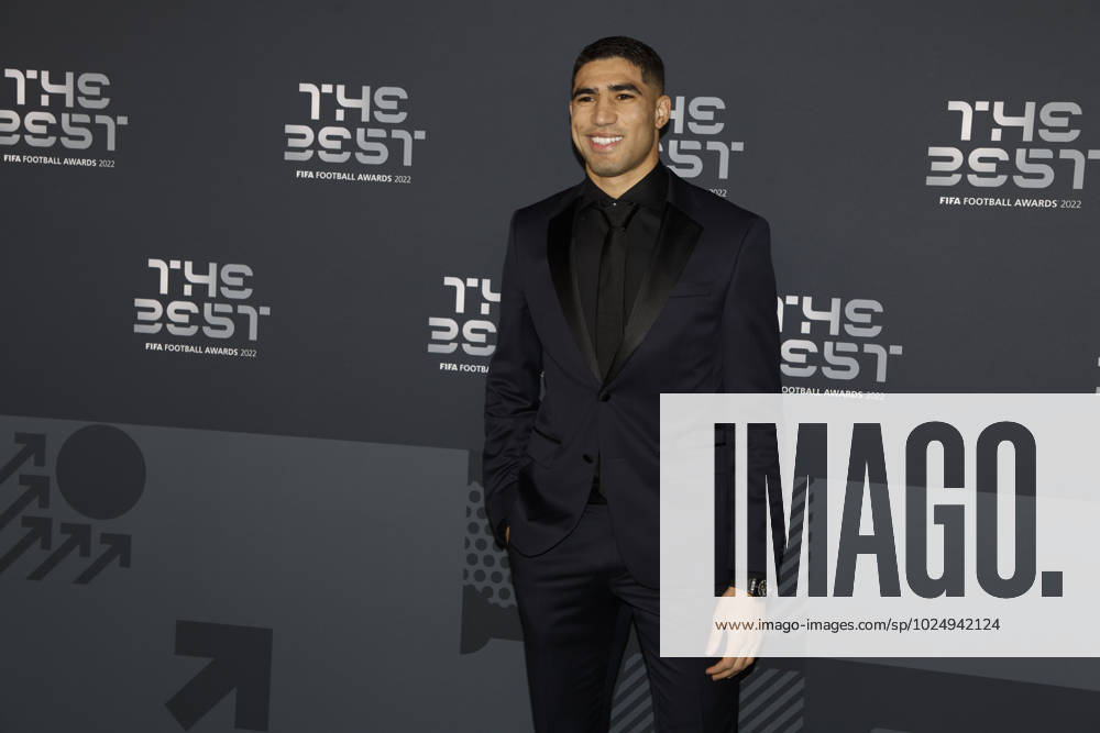 27 Fevrier 2023 : Paris, France : Achraf Hakimi arrivant la la soirà e des FIFA AWARDS THE BEST 2023 à la Salle Pleyel. (Henri Szwarc Starface) 289106 2023-02-27 Paris France