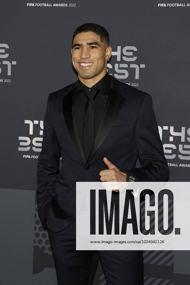 27 Fevrier 2023 : Paris, France : Achraf Hakimi arrivant la la soirà e des FIFA AWARDS THE BEST 2023 à la Salle Pleyel. (Henri Szwarc Starface) 289106 2023-02-27 Paris France