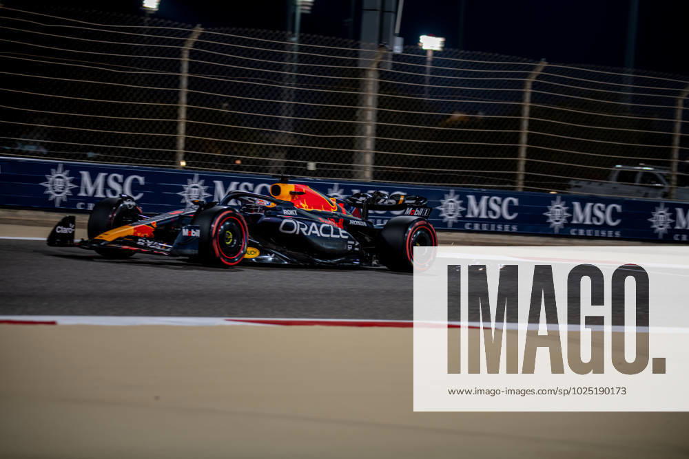 SAKHIR, BAHRAIN: Max Verstappen, racing for the Red Bull Racing team during the 2023 Formula 1 Bahrain Grand Prix at the Bahrain International Circuit in Sakhir, Bahrain