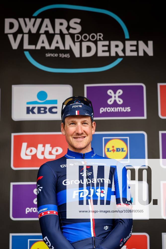 Swiss Stefan Kung of Groupama-FDJ pictured at the start of the men elite race of the Dwars Door Vlaanderen cycling race, 183,7 km from Roeselare to Waregem, Wednesday 29 March 2023. DAVIDxPINTENS x63840266x