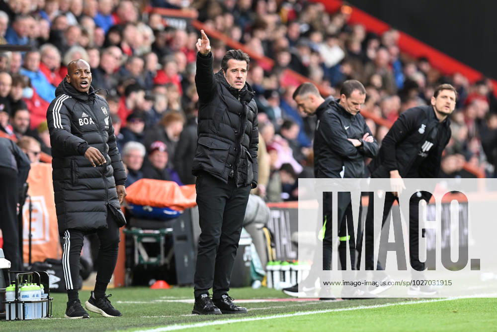 Bournemouth v Fulham Premier League 01 04 2023. Fulham manager Marco Silva gestures during the Premier League match between Bournemouth and Fulham at the Vitality Stadium, Bournemouth, England on 1 April 2023. Bournemouth Vitality Stadium Dorset England Editorial use only DataCo restrictions apply See www.football-dataco.com ,