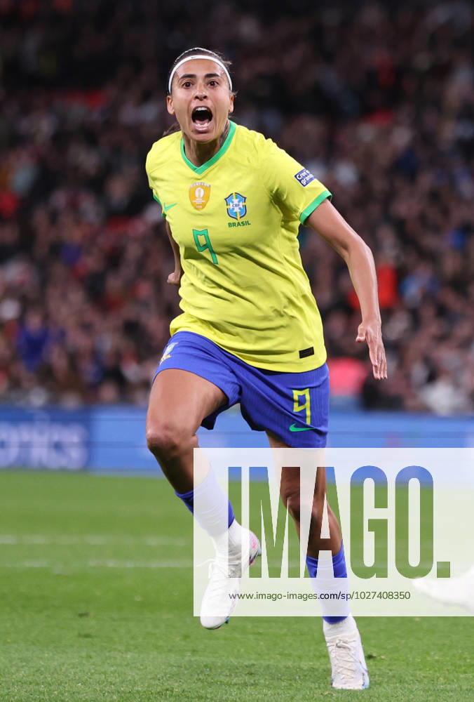 London, England, 6th April 2023. Andressa Alves of Brazil scores to make it 1-1 during the Women s CONMEBOL UEFA Finalissima match at Wembley Stadium, London. Picture credit should read: Paul Terry Sportimage . SPI-2352-0025