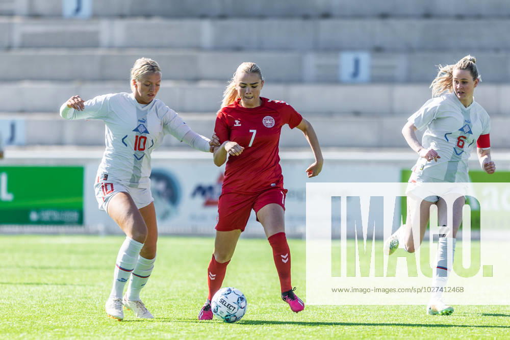 Denmark v Iceland, U23 Women?s football friendly, Elsinore, Denmark Elsinore, Denmark. 06th, April 2023. Sofie Lundgaard (7) of Denmark seen during the U23 women?s football friendly between Denmark and Iceland at Elsinore Stadion in Elsinore. Helsingor Denmark