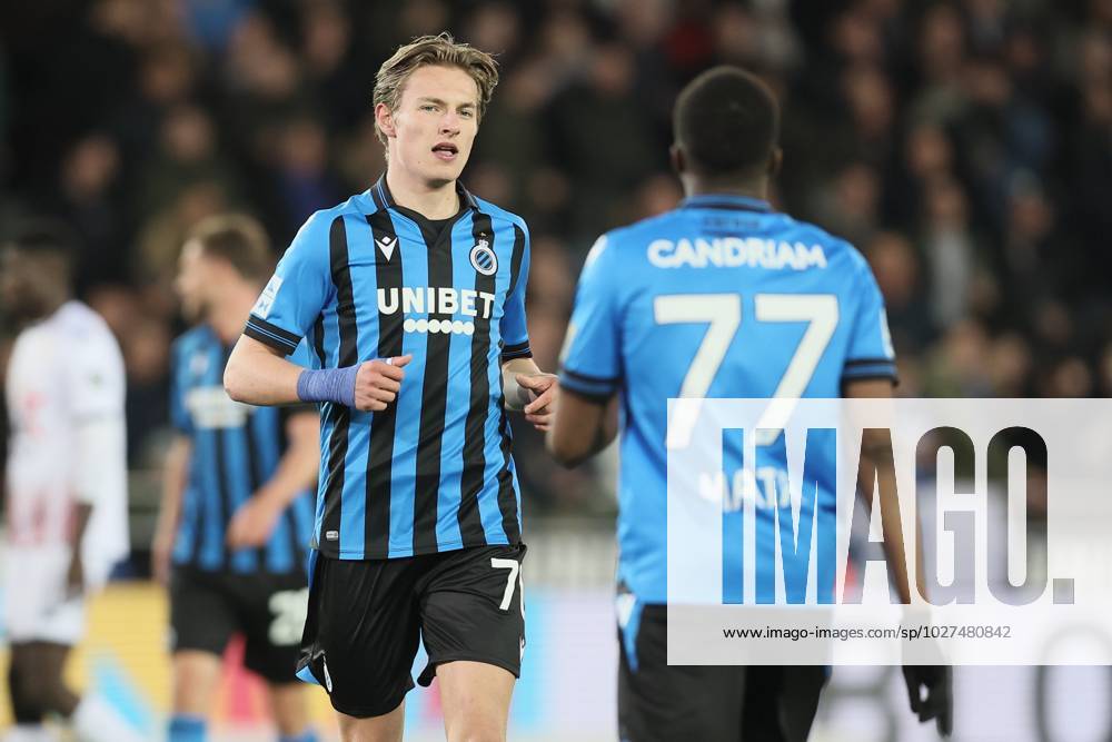 Club s Romeo Vermant pictured during a soccer match between Club Brugge KV and RFC Seraing, Friday 07 April 2023 in Brugge, on day 32 of the 2022-2023 Jupiler Pro League first division of the Belgian championship. BRUNOxFAHY x64360046x