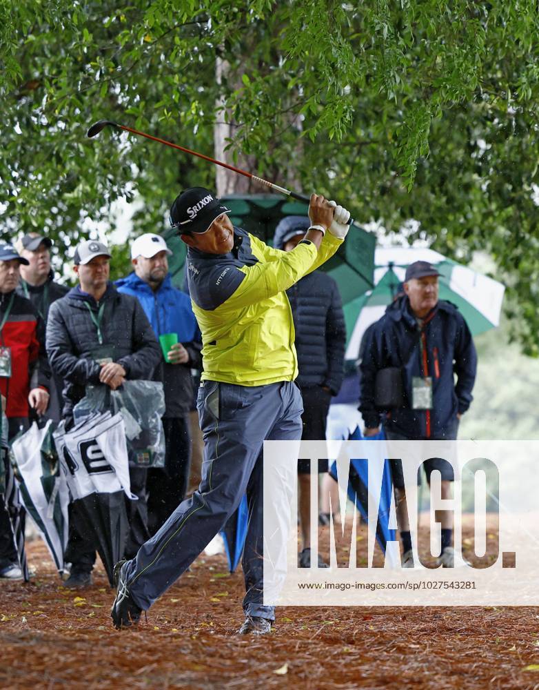 Golf: Masters Tournament Japan s Hideki Matsuyama plays a shot on the ninth hole during the third round of the Masters Tournament at Augusta National Golf Club in Augusta, Georgia, on April 8, 2023. A14AA0001414705P