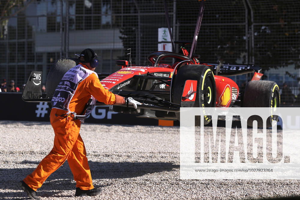 LECLERC Charles F1 Team Scuderia Ferrari Crash FIA F1 Saison 2023 F1 GP Melbourne 2023 in Australien am 02.04.2023 in Melbourne