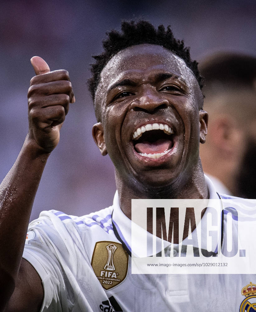 Real Madrid x Almeria Vini Jr (Real Madrid) in action during the game against Almeria valid for La Liga at the Santiago Bernabeu stadium, in Madrid, today April 29, 2023.