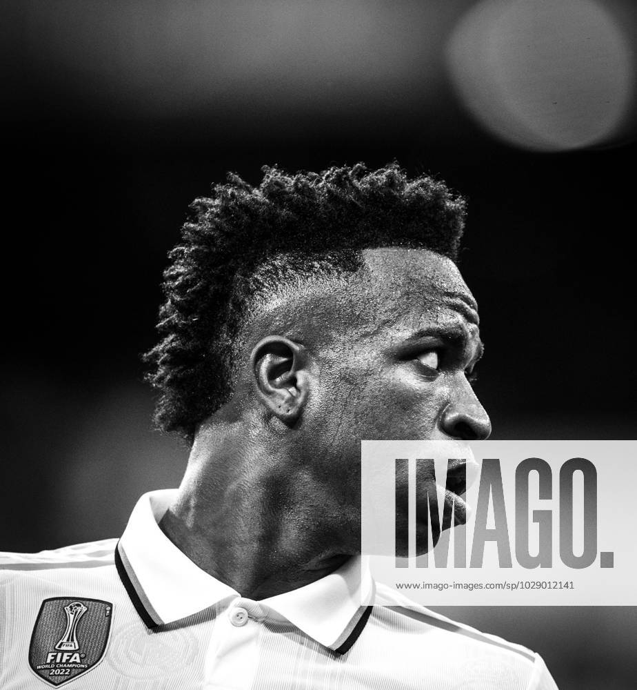 Real Madrid x Almeria Vini Jr (Real Madrid) in action during the game against Almeria valid for La Liga at the Santiago Bernabeu stadium, in Madrid, today April 29, 2023.