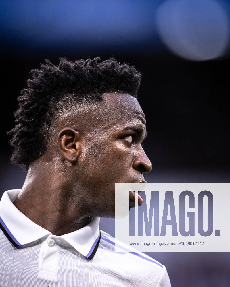 Real Madrid x Almeria Vini Jr (Real Madrid) in action during the game against Almeria valid for La Liga at the Santiago Bernabeu stadium, in Madrid, today April 29, 2023.