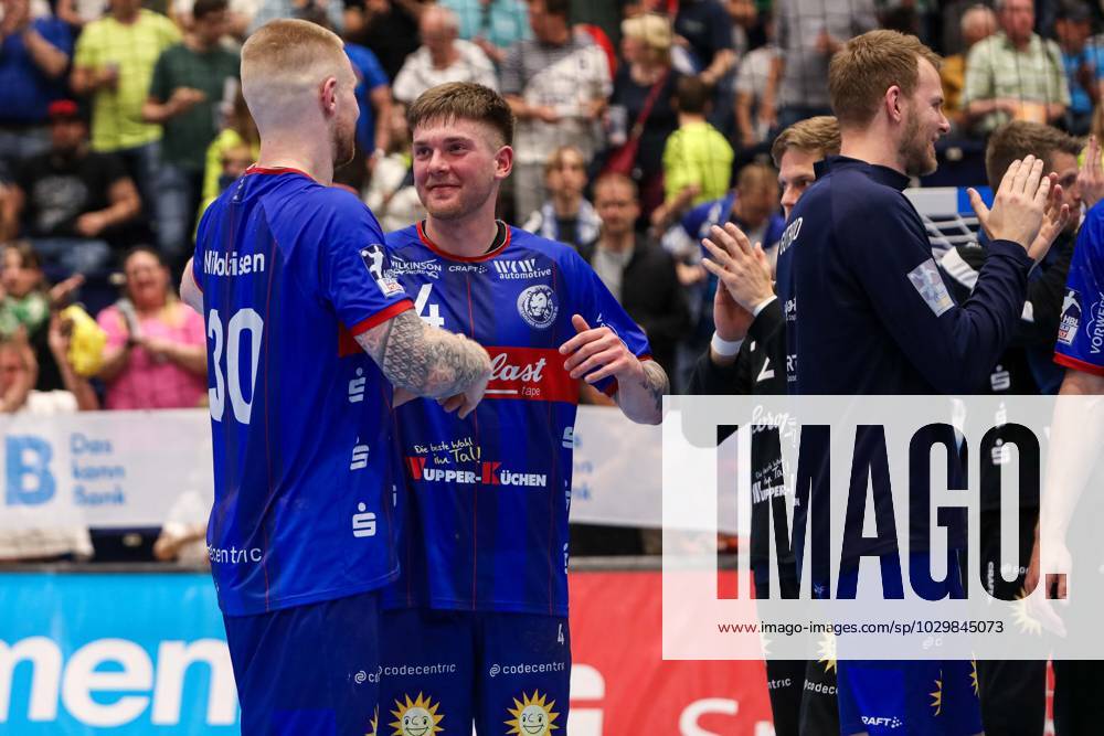 1. Bundesliga Handball Bergischer HC gegen Füchse Berlin, 14.05.2023 Elias Scholtes ( 4 Bergischer HC) - 1. Bundesliga Handball Bergischer HC gegen Füchse Berlin 14.05.2023 in Düsseldorf.