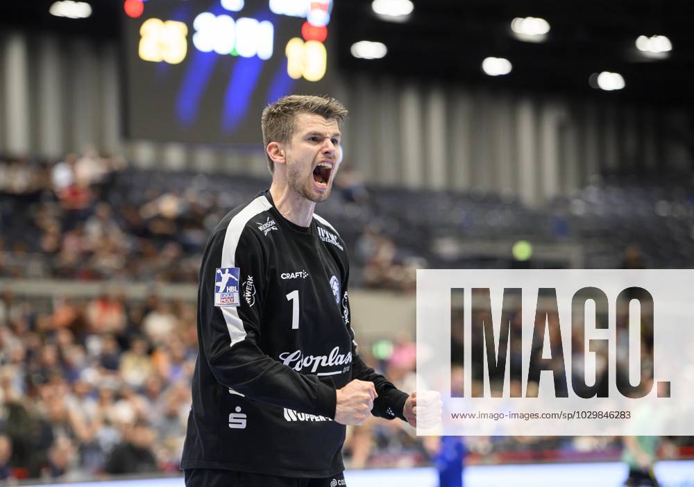 Jubel Torwart Christopher RUDECK (BHC) Handball 1. Bundesliga, 30. Spieltag, Bergischer HC (BHC) - Fuechse Berlin (B), am 14.05.2023 in Duesseldorf Deutschland. ÂÂ