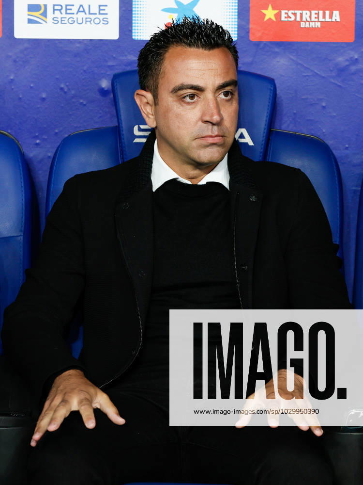 BARCELONA, SPAIN - MAY 14: Xavi Hernandez of FC Barcelona, Barca during the La Liga Santander match between RCD Espanyol and FC Barcelona at the RCDE Stadium on May 14, 2023 in Barcelona, Spain Barcelona Spain - ZUMAd159 20230514_zia_d159_086