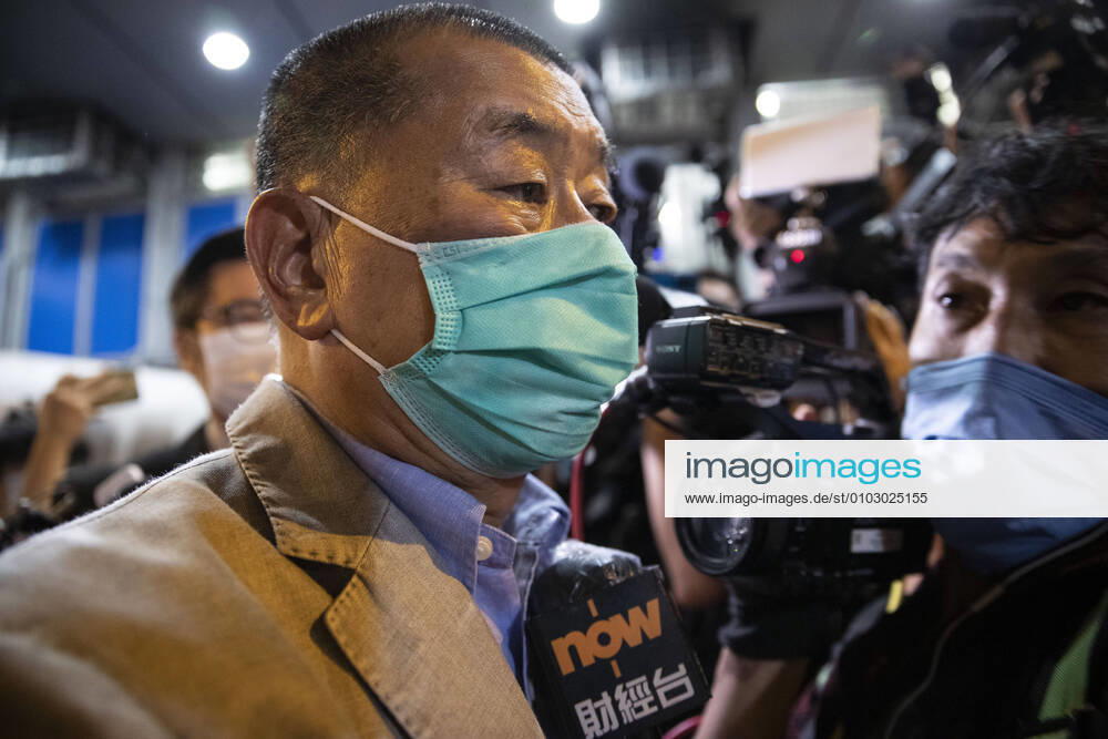 Hong Kong pro-democracy media tycoon and Apple Daily founder Jimmy Lai, who was arrested on Monday under the new national security law, leaves Mong Kok police station after being released on bail on early Tuesday, August 12, 2020 in Hong Kong, China. According to local police, Lai was arrested on suspicion of Ã’colluding with foreign powers. Hong Kong China - ZUMAj323 20200812_zip_j323_003