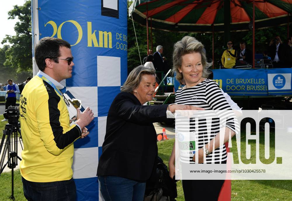 Queen Mathilde of Belgium pictured during the 43th edition of the 20 km door Brussel - 20 km de Bruxelles running event, Sunday 28 May 2023 in Brussels. JOHNxTHYS x68049896x
