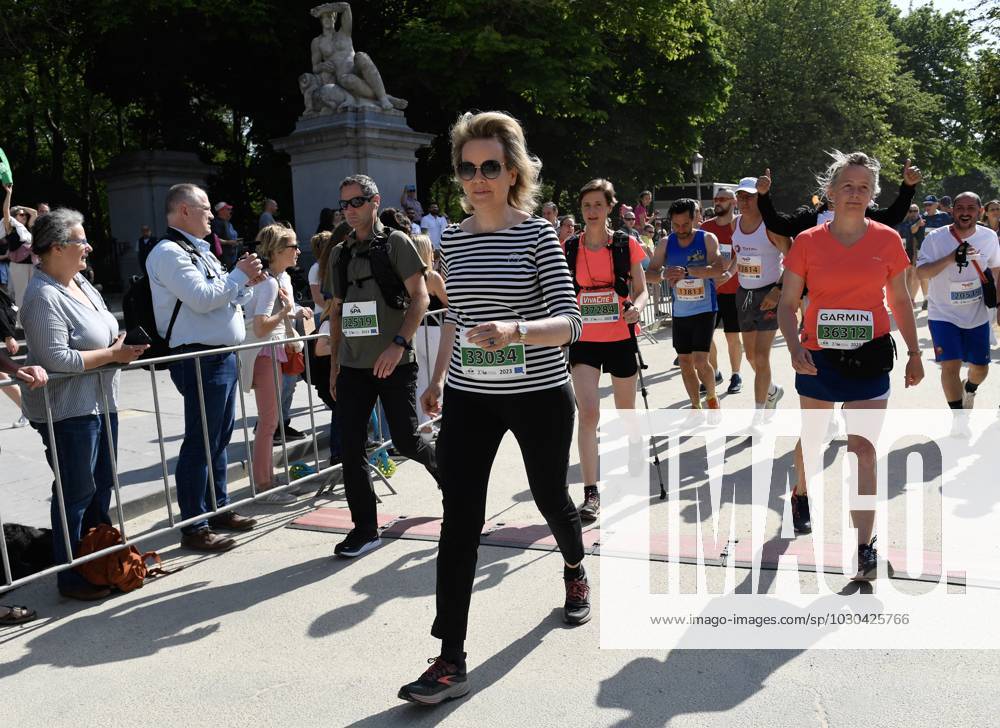 Queen Mathilde of Belgium pictured during the 43th edition of the 20 km door Brussel - 20 km de Bruxelles running event, Sunday 28 May 2023 in Brussels. JOHNxTHYS x68050022x