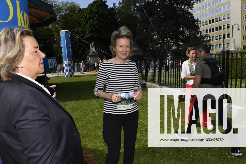 Queen Mathilde of Belgium pictured during the 43th edition of the 20 km door Brussel - 20 km de Bruxelles running event, Sunday 28 May 2023 in Brussels. JOHNxTHYS x68050029x