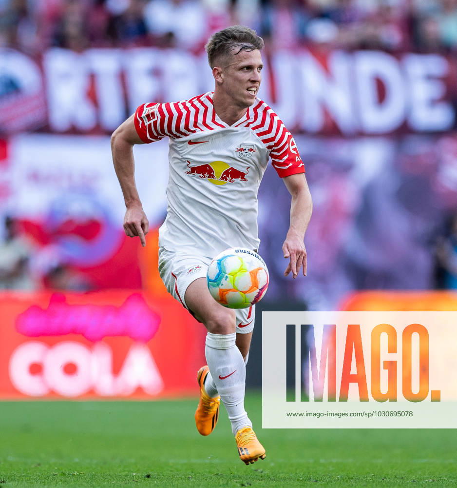Leipzigs Dani Olmo. Fussball 1. Bundesliga, 34. Spieltag: RB Leipzig - FC Schalke 04 4:2. 27. Mai 2023: Leipzig, Red Bull Arena. RB Leipzig - FC Schalke 04 4:2