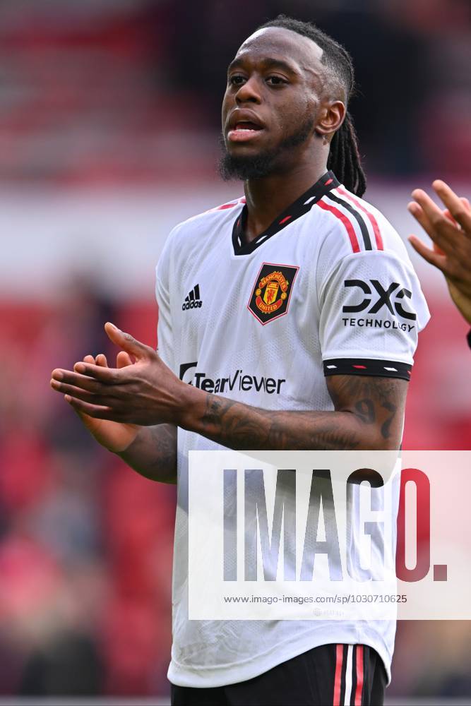 Nottingham Forest V Manchester United, ManU - Premier League Aaron Wan-Bissaka of Manchester United applauds the fans after the Premier League match between Nottingham Forest and Manchester United at City Ground on April 16, 2023 in Nottingham, England. Nottingham ENGLAND UNITED KINGDOM