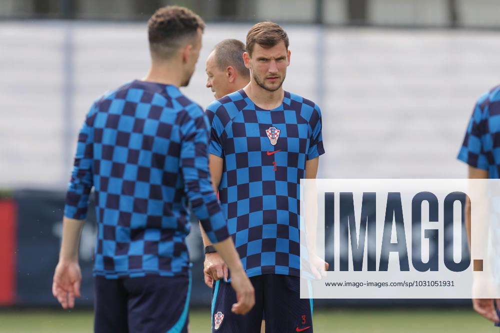 Training of the Croatian national football team Borna Barisic of Croatia at the training of the Croatian national football team on the field of Feyenoord s football academy in Rotterdam, Netherlands on June 17, 2023. LukaxStanzl PIXSELL