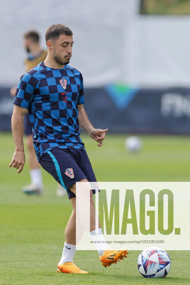 Training of the Croatian national football team Josip Juranovic of Croatia at the training of the Croatian national football team on the field of Feyenoord s football academy in Rotterdam, Netherlands on June 17, 2023. LukaxStanzl PIXSELL