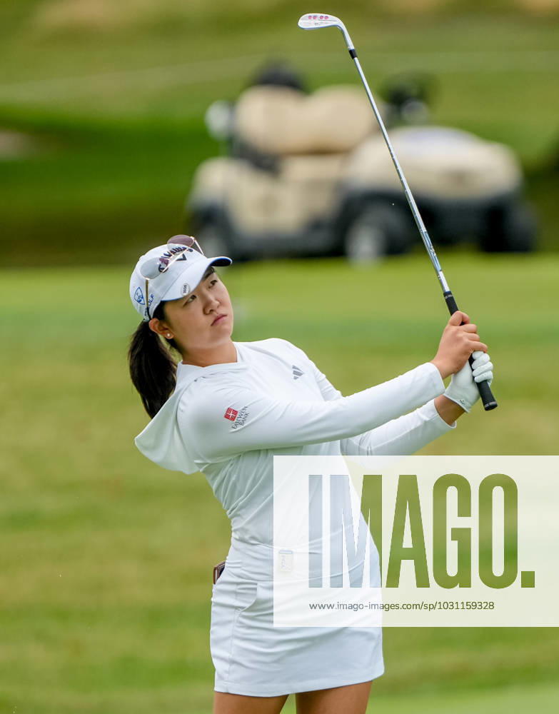 Rose Zhang (USA) hits an approach shot during a practice round of the KPMG Womens Golf Championship at Baltusrol Golf Club in Springfield, NJ on June 21, 2023. Eclipse Sportswire CSM Springfield USA - ZUMAcs17 20230621_zaf_cs17_015