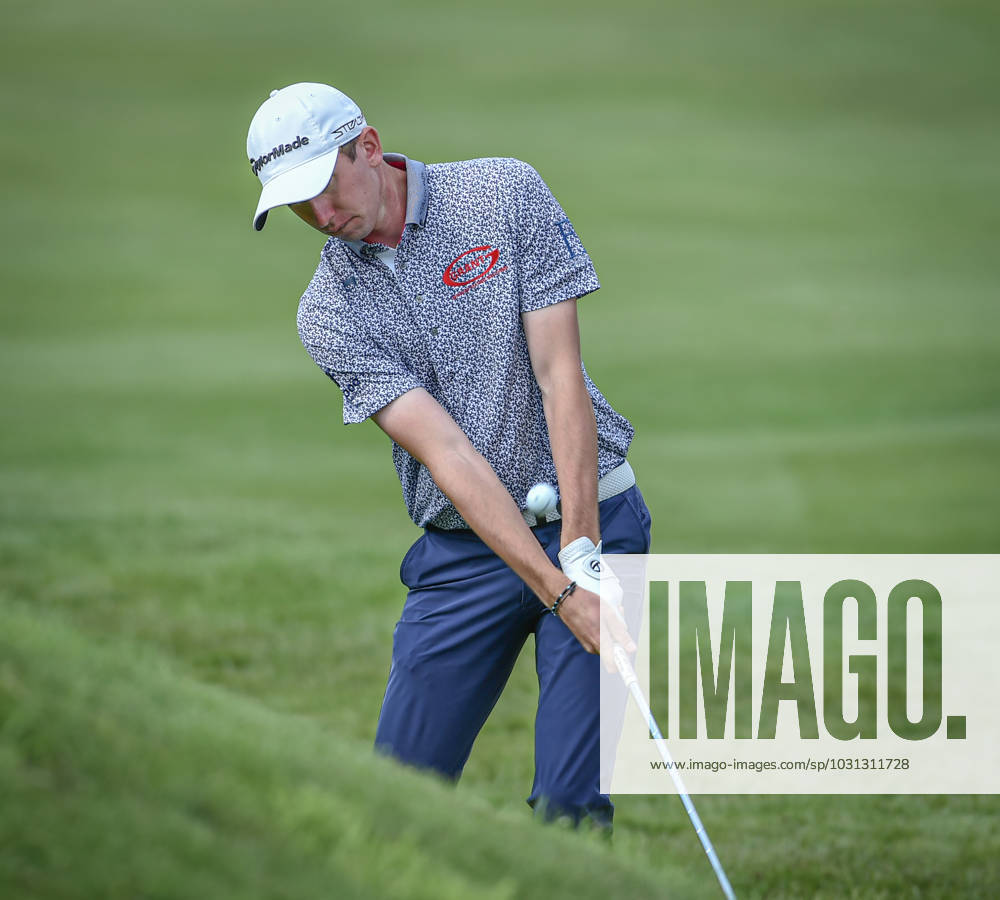 29th June 2023; The Belfry, Sutton Coldfield, West Midlands, England: Betfred British Masters Golf, Day 1; Tom McKibbin (NIR) chips onto the green from the light rough ActionPlus12524876 GodfreyxPitt