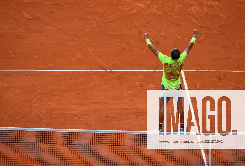 Roland Garros Men s Final - Nadal vs Thiem Spain s Rafael Nadal celebrates after winning against Austria s Dominic Thiem during their men s singles final match, on day fifteen of The Roland Garros 2019 French Open tennis tournament in Paris, France on June 9, 2019. Photo by Christian Liewig ABACAPRESS.COM Paris France