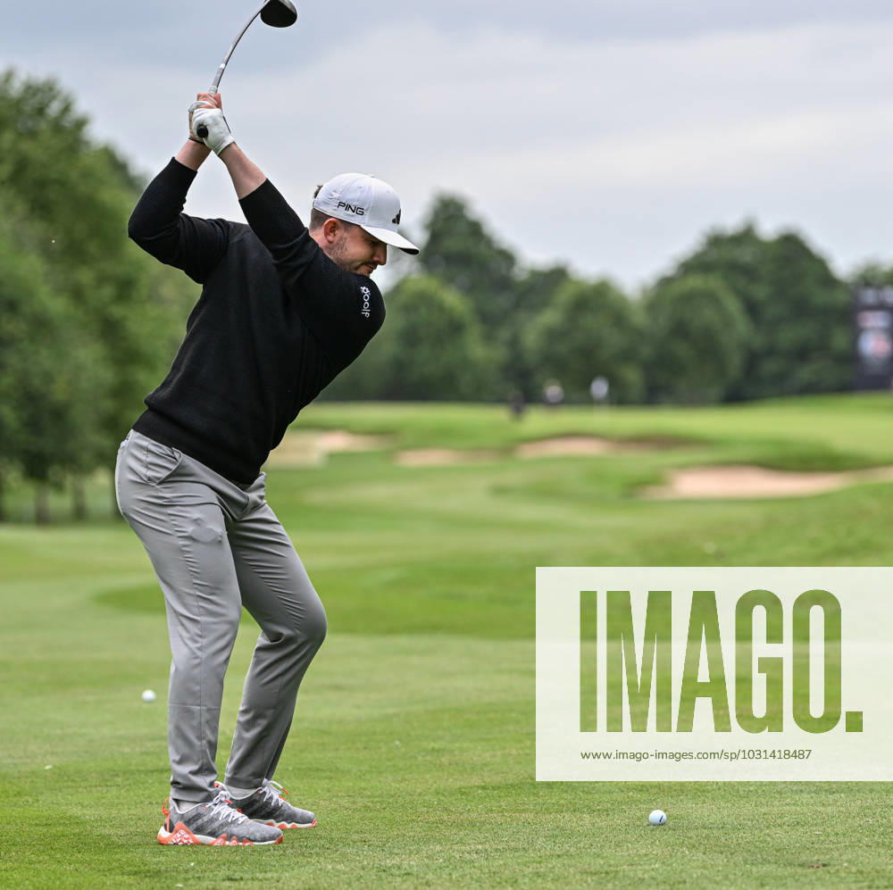 2nd July 2023; The Belfry, Sutton Coldfield, West Midlands, England: Betfred British Masters Golf, Day 4; Connor Syme hits a wood to the 15th green ActionPlus12526206 GodfreyxPitt