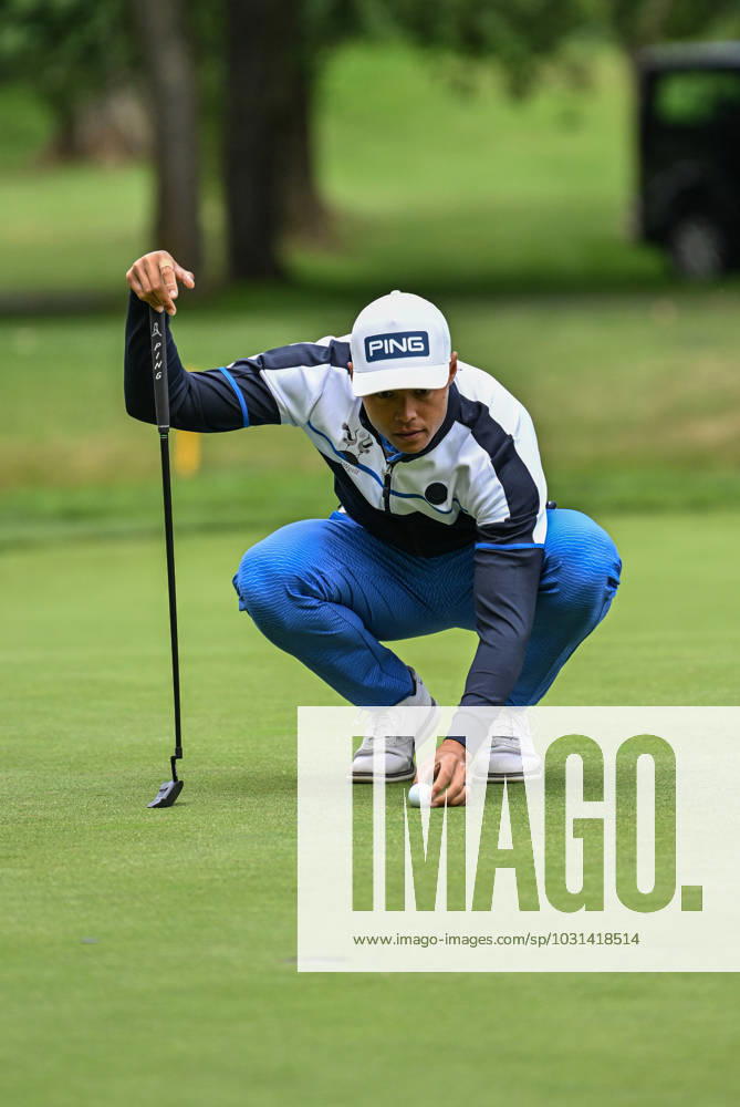2nd July 2023; The Belfry, Sutton Coldfield, West Midlands, England: Betfred British Masters Golf, Day 4; Johannes Veerman lines up a putt on the 12th green ActionPlus12526216 GodfreyxPitt