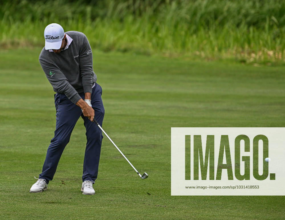 2nd July 2023; The Belfry, Sutton Coldfield, West Midlands, England: Betfred British Masters Golf, Day 4; Edoardo Molinari hits an approach to the 18th green ActionPlus12526235 GodfreyxPitt