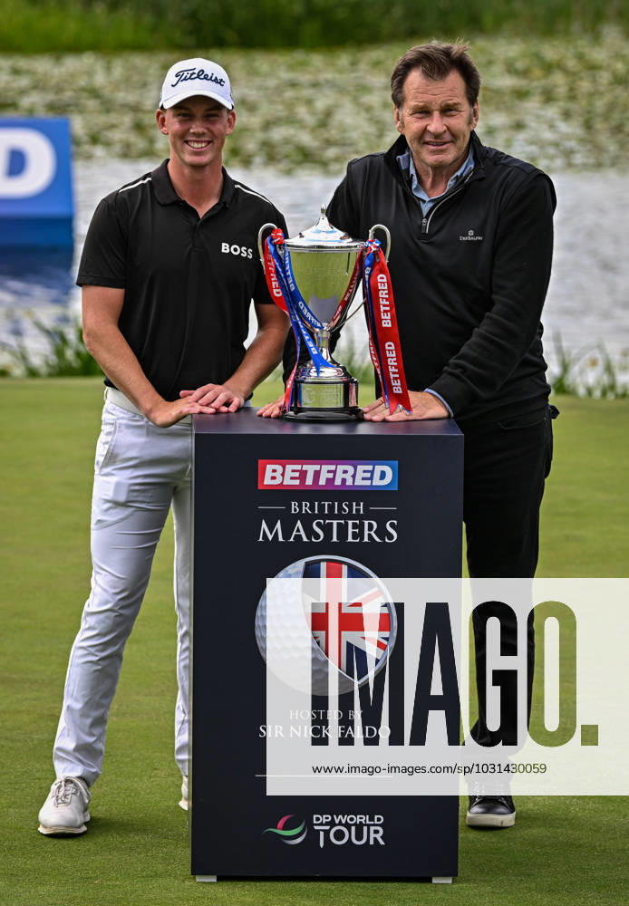 2nd July 2023; The Belfry, Sutton Coldfield, West Midlands, England: Betfred British Masters Golf, Day 4; Betfred British Masters winner Daniel Hillier with tournament host Sir Nick Faldo ActionPlus12526638 GodfreyxPitt