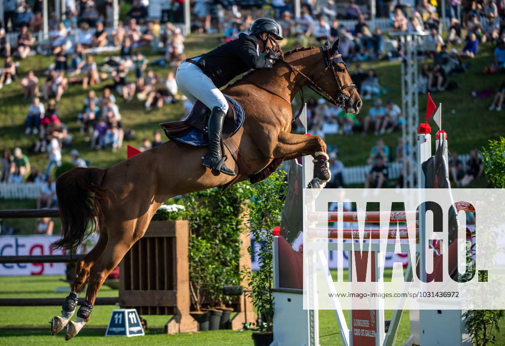 Showjumping St. Gallen DAVID WILL of Germany jumps on ACCOTON PS in Land Rover Speed and Handiness Class over 150 cm in St. Gallen, Switzerland, June 3, 2023. St. Gallen Switzerland