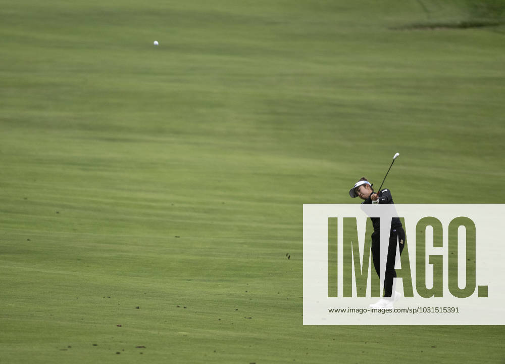 Hyo Joo Kim of Korea hits her approach shot on the 14th hole in round one of the Women s U.S. Open at Pebble Beach, California on Thursday, July 6, 2023. PBP2023070626 TERRYxSCHMITT