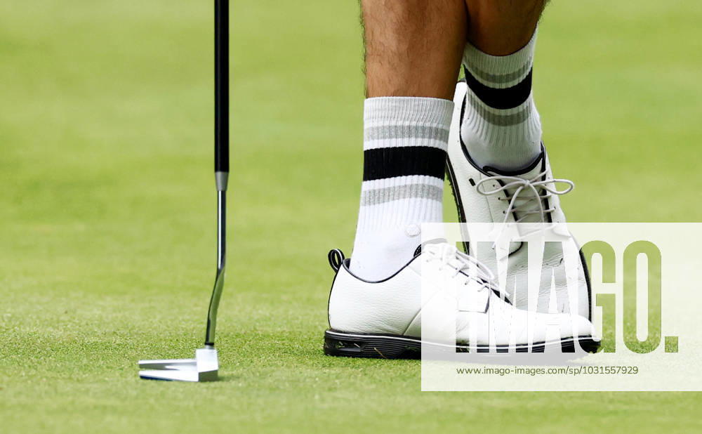 Mandatory Credit: Photo by James Marsh Shutterstock (13995948w) The socks and putter of Cameron Tringale of Hyflyers. LIV Golf Invitational London, Day Two, Golf, Centurion Club, Hemel Hempstead, UK - 08 Jul 2023 LIV Golf Invitational London, Day Two, Golf, Centurion Club, Hemel Hempstead, UK - 08 Jul 2023