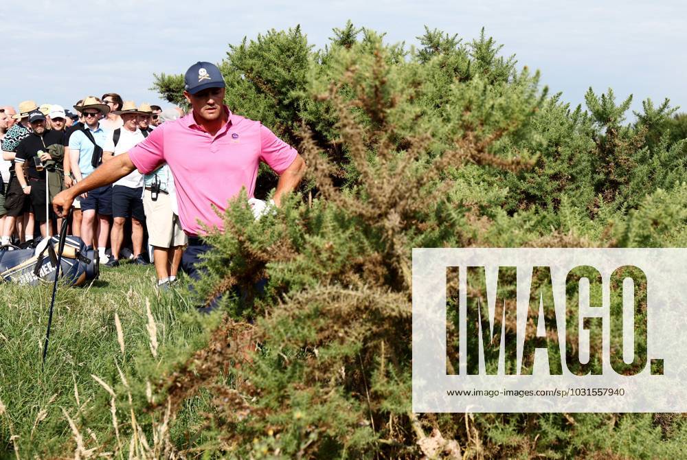 Mandatory Credit: Photo by James Marsh Shutterstock (13995948ap) Bryson DeChambeau of USA and team Crushers gets a ruling from the bushes during his round. LIV Golf Invitational London, Day Two, Golf, Centurion Club, Hemel Hempstead, UK - 08 Jul 2023 LIV Golf Invitational London, Day Two, Golf, Centurion Club, Hemel Hempstead, UK - 08 Jul 2023