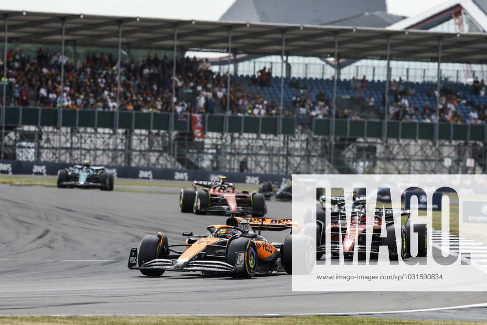 81 PIASTRI Oscar (aus), McLaren F1 Team MCL60, action 16 LECLERC Charles (mco), Scuderia Ferrari SF-23, action during the 2023 Formula 1 Aramco British Grand Prix, 10th round of the 2023 Formula One World Championship, WM, Weltmeisterschaft from July 7 to 9, 2023 on the Silverstone Circuit, in Silverstone, United Kingdom