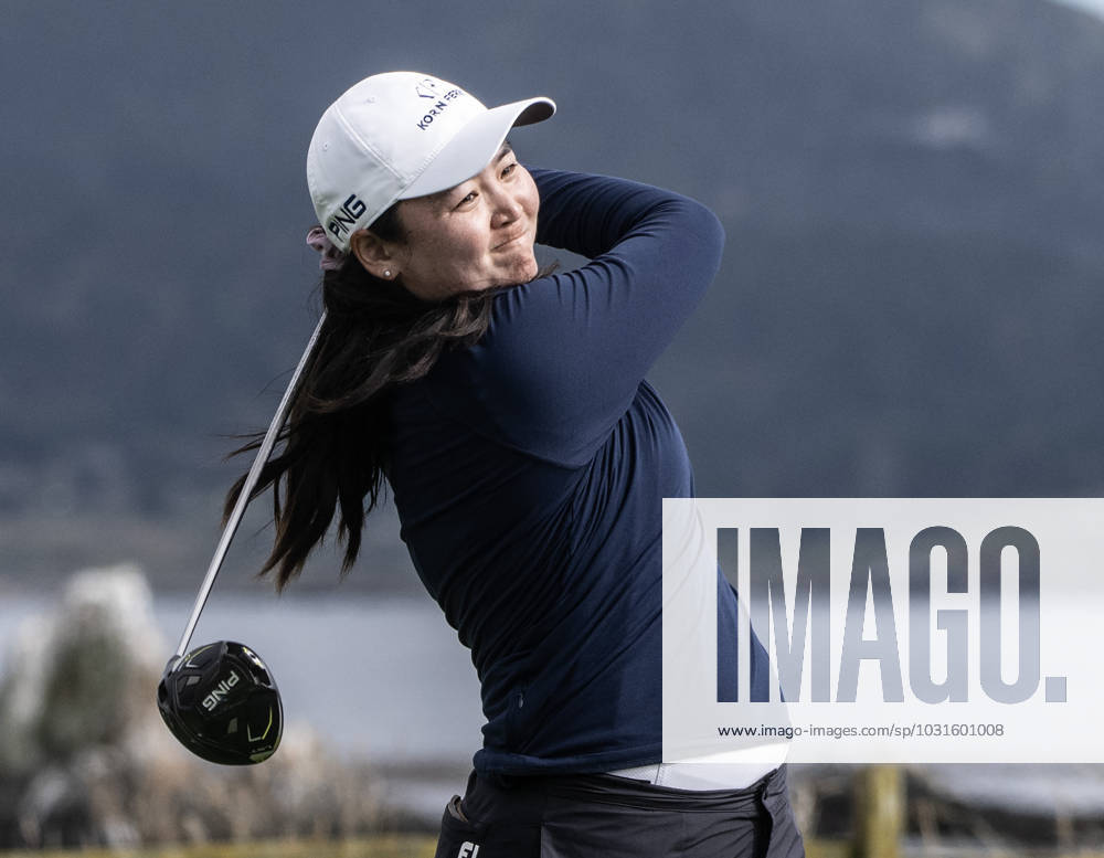 Allison Corpuz of Kapolei, Hawaii tees off on the 18th hole in the final round of the Women s U.S. Open in Pebble Beach, California on Sunday, July 9, 2023. Corpuz won the Open with a 9 under par 279. PBP2023070919 TERRYxSCHMITT