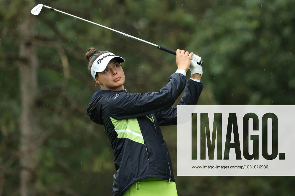 Dana Open Esther Henseleit of Germany tees off on the second tee during Day Three of the Dana Open at Highland Meadows Golf Club in Sylvania, Ohio USA, on Saturday, July 15, 2023. Sylvania Ohio United States