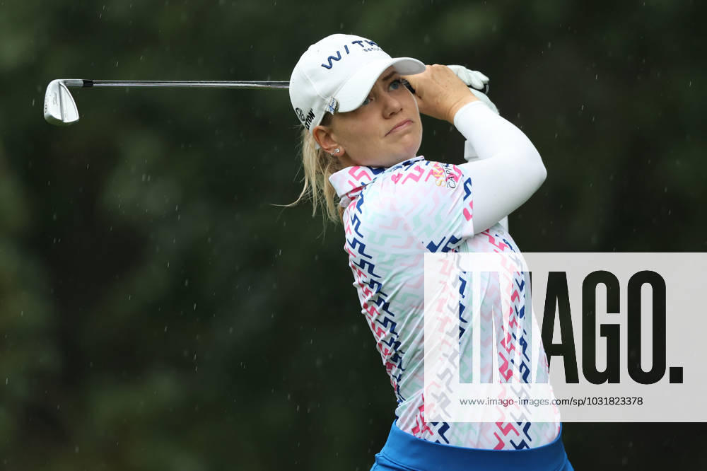 Dana Open Matilda Castren of Finland tees off on the second tee during Day Three of the Dana Open at Highland Meadows Golf Club in Sylvania, Ohio USA, on Saturday, July 15, 2023. Sylvania Ohio United States