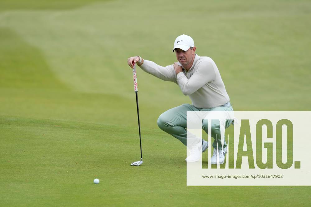 Mandatory Credit: Photo by Stuart Wallace Shutterstock (14003901q) Rory McIlroy (NIR) on the 1st green during the final round. Genesis Scottish Open, Day Four, Golf, The Renaissance Club, North Berwick, UK - 16 Jul 2023 Genesis Scottish Open, Day Four, Golf, The Renaissance Club, North Berwick, UK - 16 Jul 2023