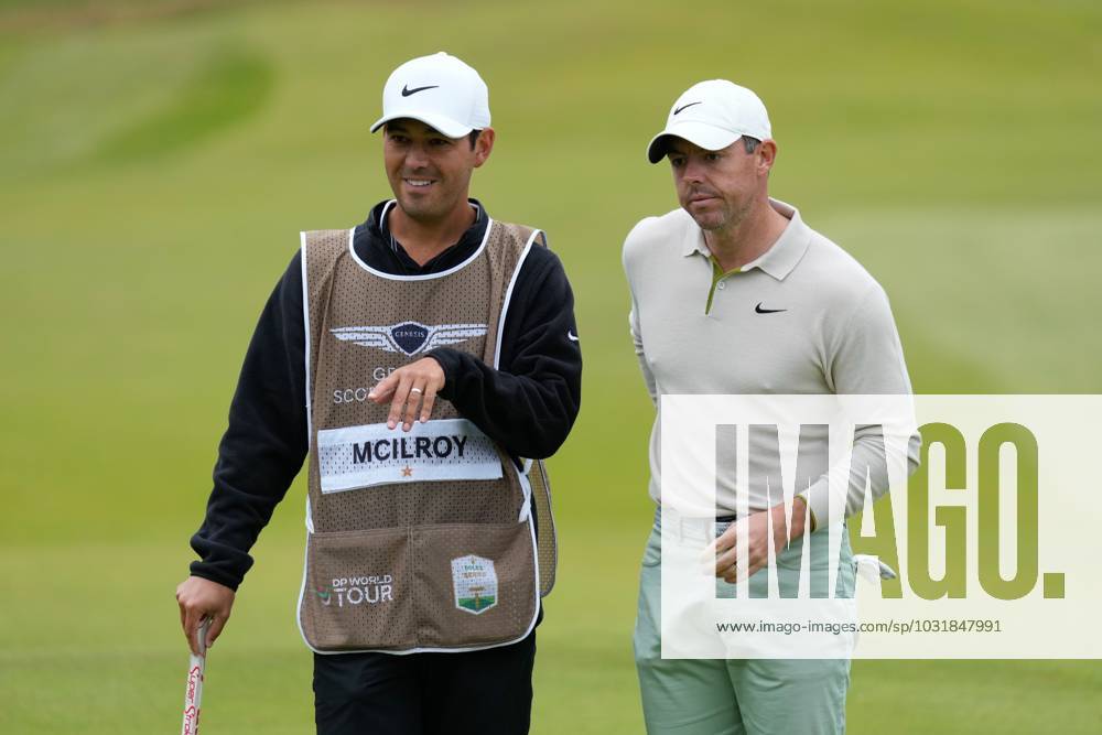 Mandatory Credit: Photo by Stuart Wallace Shutterstock (14003901ab) Rory McIlroy (NIR) on the 1st green with caddie Harry Diamond during the final round. Genesis Scottish Open, Day Four, Golf, The Renaissance Club, North Berwick, UK - 16 Jul 2023 Genesis Scottish Open, Day Four, Golf, The Renaissance Club, North Berwick, UK - 16 Jul 2023