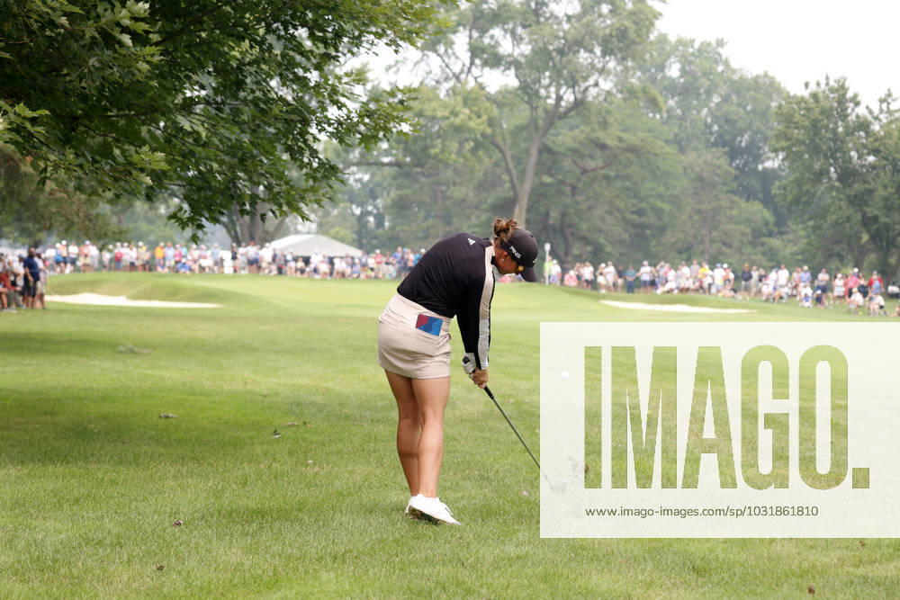 SYLVANIA, OH - JULY 15: LPGA, Golf Damen golfer Linn Grant hits her second shot on the 4th hole during the final round of the Dana Open on July 16, 2023, at Highland Meadows Golf Club in Sylvania, Ohio. (Photo by Brian Spurlock Icon Sportswire) GOLF: JUL 15 LPGA Dana Open Icon230716017