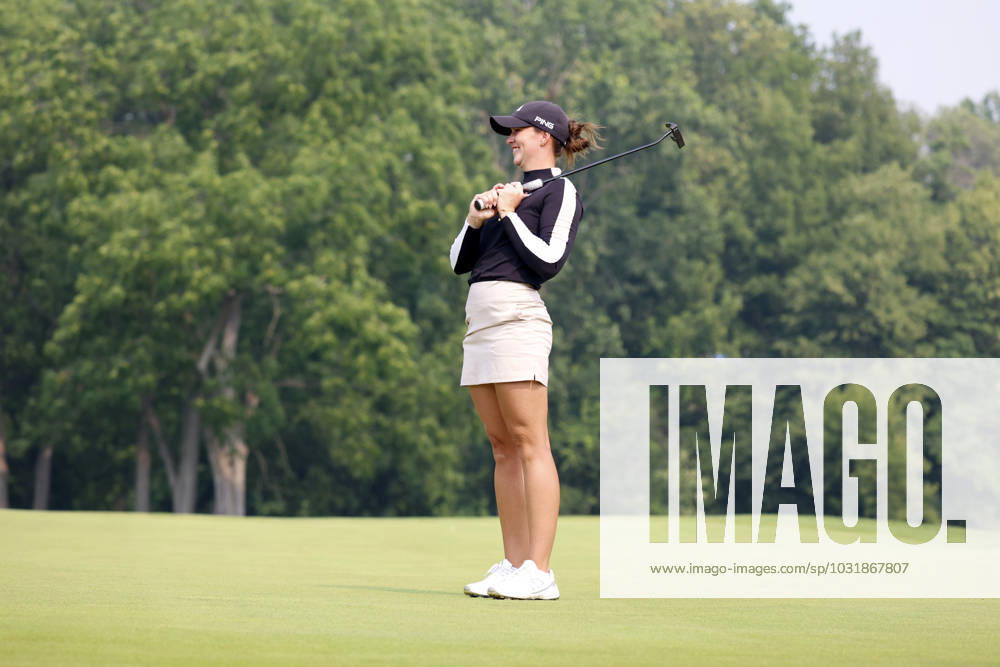SYLVANIA, OH - JULY 15: LPGA, Golf Damen golfer Linn Grant reacts on the 18th green after winning the Dana Open on July 16, 2023, at Highland Meadows Golf Club in Sylvania, Ohio. (Photo by Brian Spurlock Icon Sportswire) GOLF: JUL 15 LPGA Dana Open Icon230716061