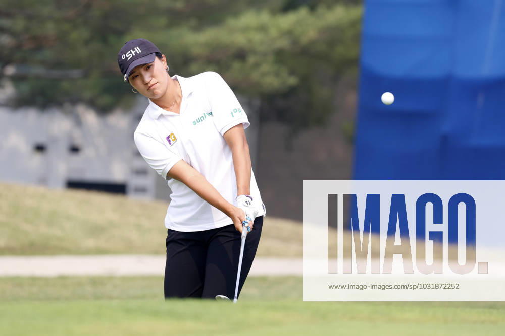 SYLVANIA, OH - JULY 15: LPGA, Golf Damen golfer Annie Park chips on the 18th hole during the Dana Open on July 16, 2023, at Highland Meadows Golf Club in Sylvania, Ohio. (Photo by Brian Spurlock Icon Sportswire) GOLF: JUL 15 LPGA Dana Open Icon230716096