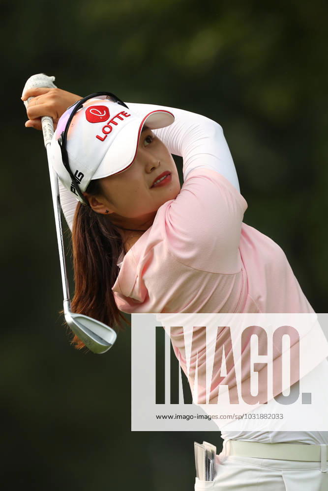 Dana Open Hye-Jin Choi of Republic of Korea tees off on the second hole during the final round of the Dana Open at Highland Meadows Golf Club in Sylvania, Ohio USA, on Sunday, July 16, 2023. Sylvania Ohio United States