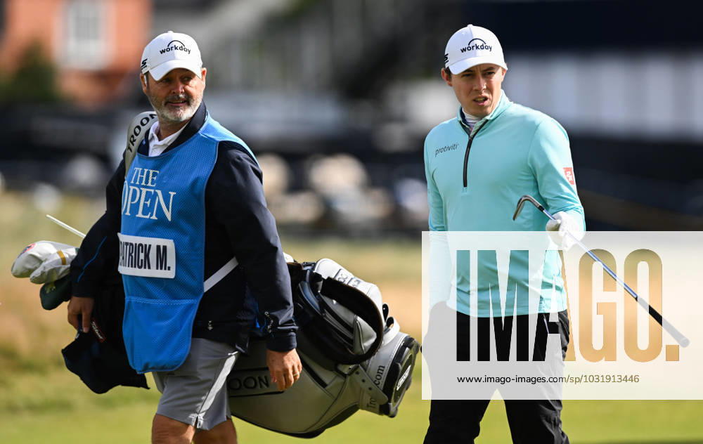 Mandatory Credit: Photo by Greig Cowie Shutterstock (14012011bp) Matt Fitzpatrick with Caddy Billy Foster on the 1st fairway The British Open Championship, Practice, Golf, Royal Liverpool Golf Club, Liverpool, UK - 17 Jul 2023 The British Open Championship, Practice, Golf, Royal Liverpool Golf Club, Liverpool, UK - 17 Jul 2023