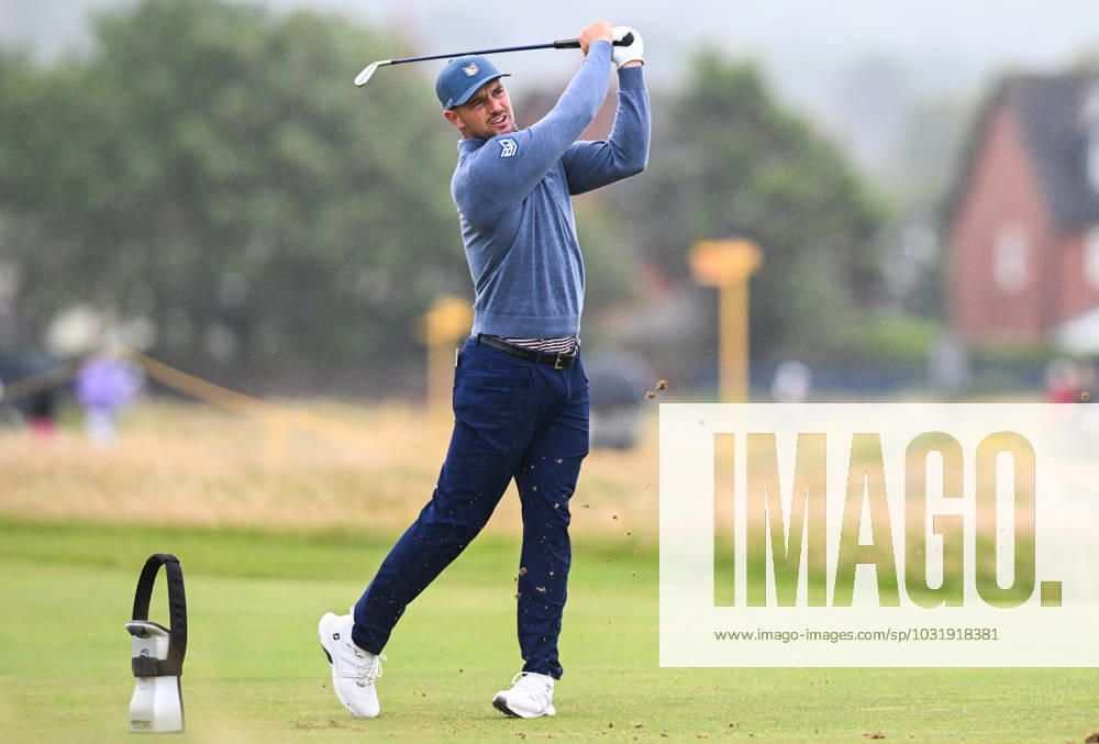 Mandatory Credit: Photo by Greig Cowie Shutterstock (14012011di) Bryson DeChambeau on the 16th fairway The British Open Championship, Practice, Golf, Royal Liverpool Golf Club, Liverpool, UK - 17 Jul 2023 The British Open Championship, Practice, Golf, Royal Liverpool Golf Club, Liverpool, UK - 17 Jul 2023
