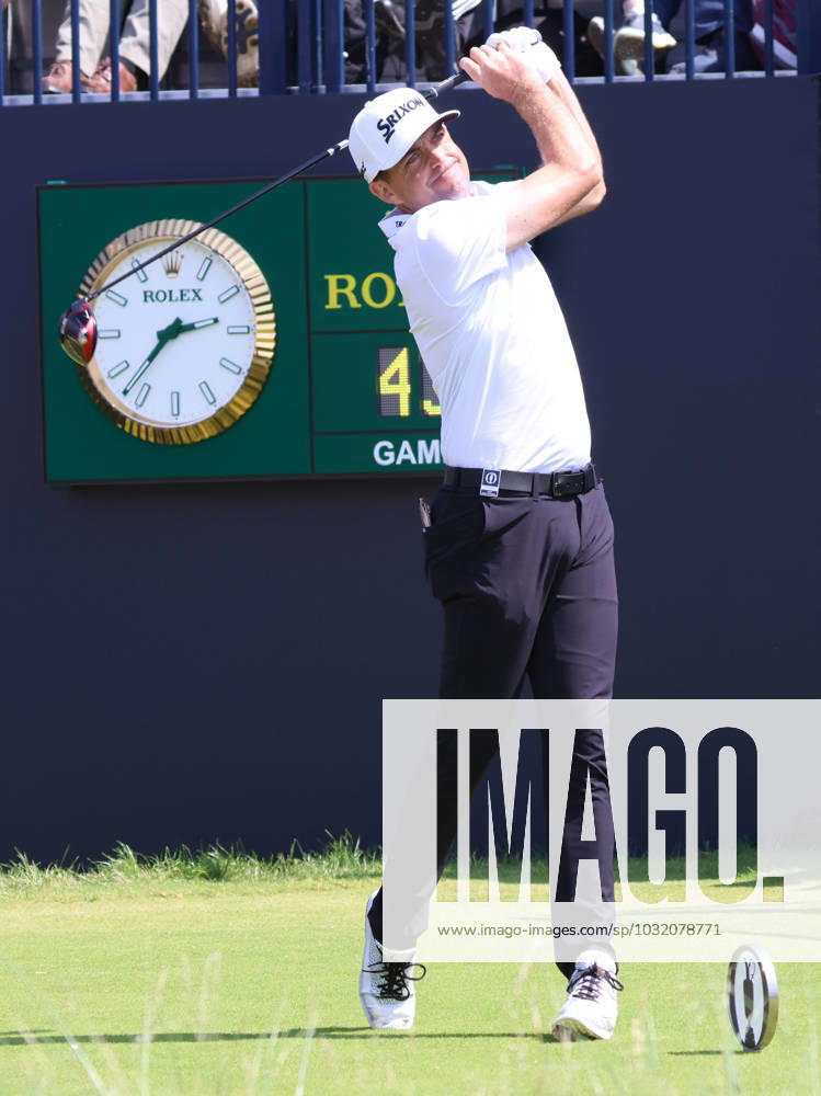 American Keegan Bradley tees off on the 1st hole on the first day at the 151st Open Championship at Royal Liverpool Golf Club in Hoylake, England on Thursday, July 20, 2023. LON2023072066 HUGOxPHILPOTT